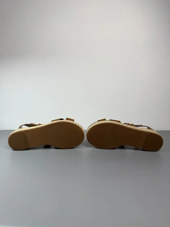 Michael Kors Lynn Espadrille Woven Platform Wide Strap Sandals Size Brown 8M - Picture 11 of 13